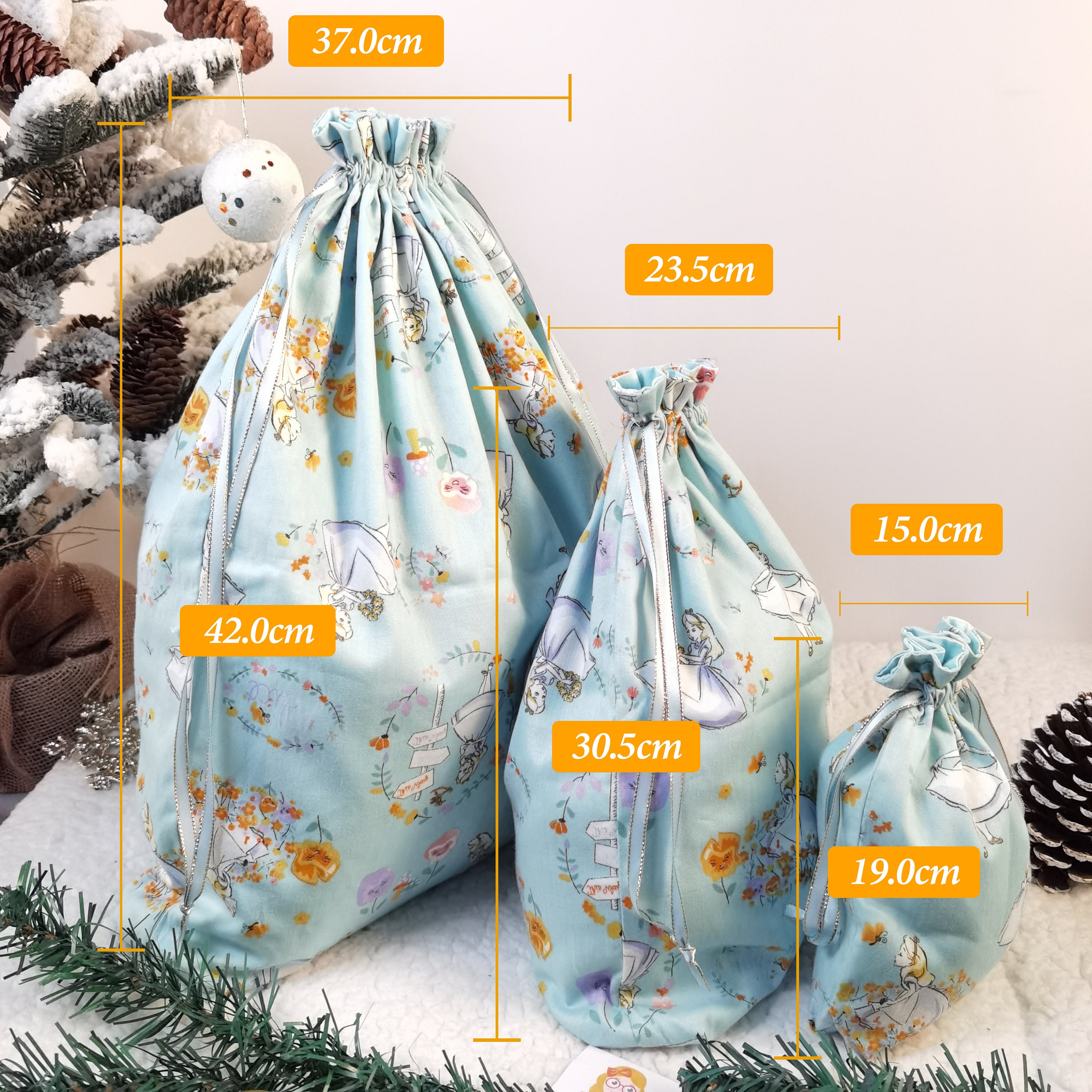 Alice Wonderland Gift Bags Christmas Gift Wrap Reusable | Etsy