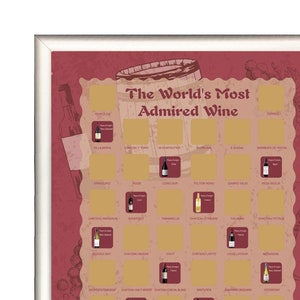 Beste 50 Wein Poster, Geschenk für Weinliebhaber, Weinprobe Scratch Poster, Vatertag