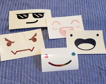 Vinyl Stick Anywhere Familiar Cute Faces | Vinyl Decals for Home Office and School