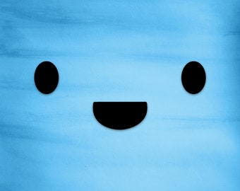 Simple Cute Anime/Manga Face Sticker, Cartoon Face Vinyl Decal for Devices, Interior Decoration and Personalization