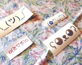 Cute Kaomoji Emoticon Accessory Decals - VIEW GALLERY for all available emoticons OR provide your own! All-Purpose, All-Surface Personality