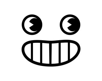 Silly Classic Cartoon-Style Face Sticker, Cartoon Face Vinyl Decal for Devices, Interior Decoration and Personalization