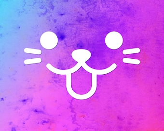 Kawaii Cat Face Emotive Vinyl Decal | View Gallery for Options | Accessory for All Surfaces | Excellent Small Gift and Stocking Stuffer