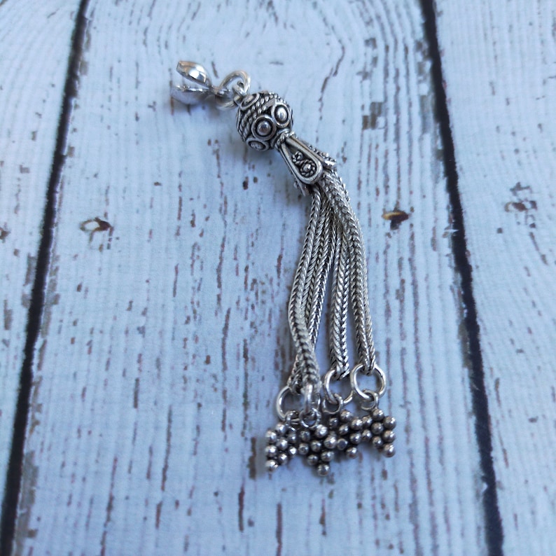 925 Sterling Silver Node Shut off and Dangle Pendant Tassel for Rosary Komboloi Masbaha Misbah Tesbih Tasbih Accessory