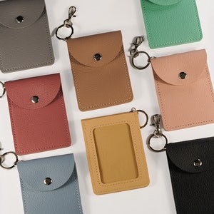 Vegan Leather Wallet/Badge Holder Add-on for Personalized Lanyards