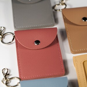 Cartera de cuero vegano/porta credencial adicional para cordones personalizados imagen 5