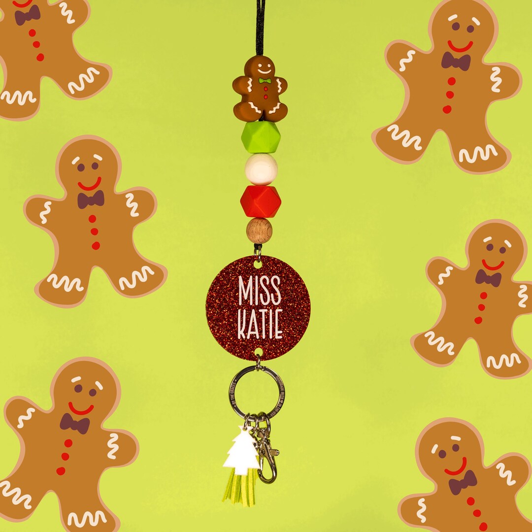 Mr. Ginger Holiday Lanyard Teacher Lanyard for Keys or ID Badge