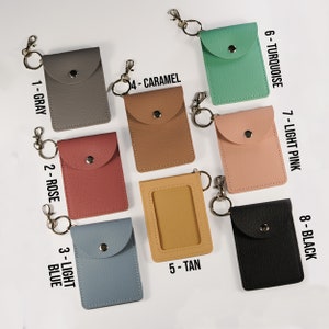 Cartera de cuero vegano/porta credencial adicional para cordones personalizados imagen 2