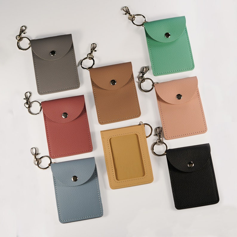 Cartera de cuero vegano/porta credencial adicional para cordones personalizados imagen 1