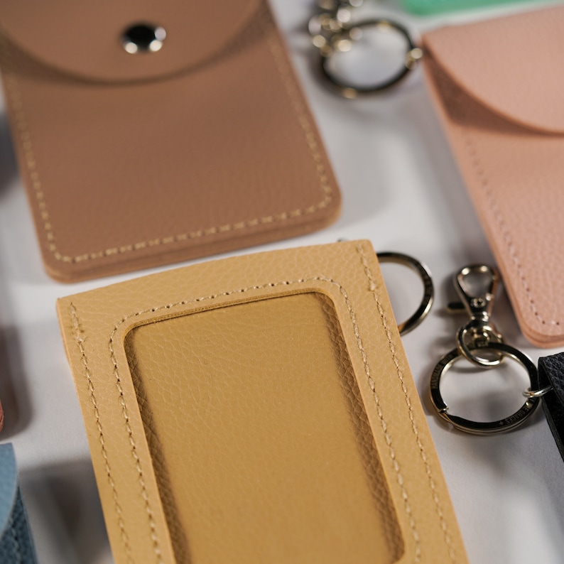 Cartera de cuero vegano/porta credencial adicional para cordones personalizados imagen 4
