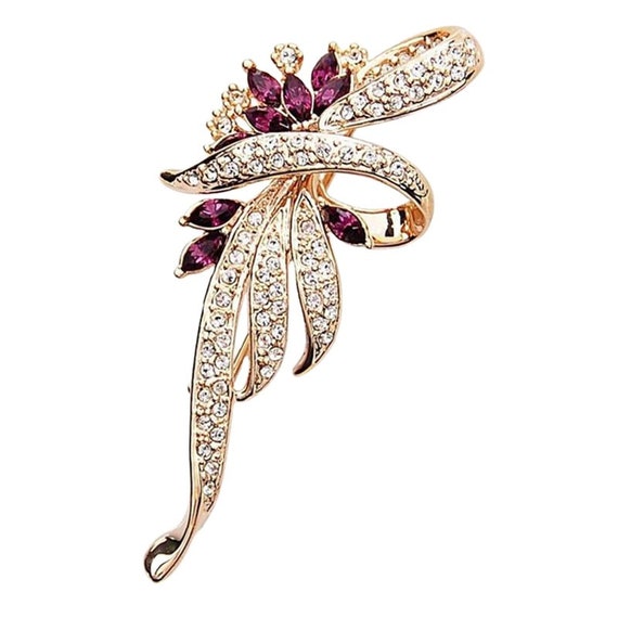 Flower Brooch Pin Fashion Crystal Corsage for Women, Womens Brooches and  Pins, Rhinestone Crystal Brooches for Women Fashion