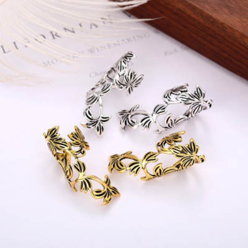 New Fashion Retro Hollowed Out Flower Leaf Clip Ear Cuff - Etsy