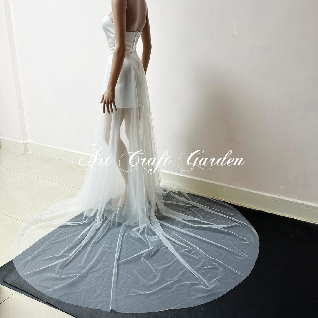 Custom Ivory Two Tier Overskirt for Wedding Dress,add on Wedding Train ...
