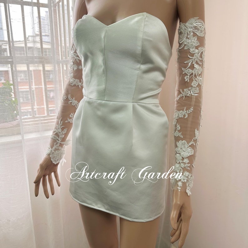white lace gloves