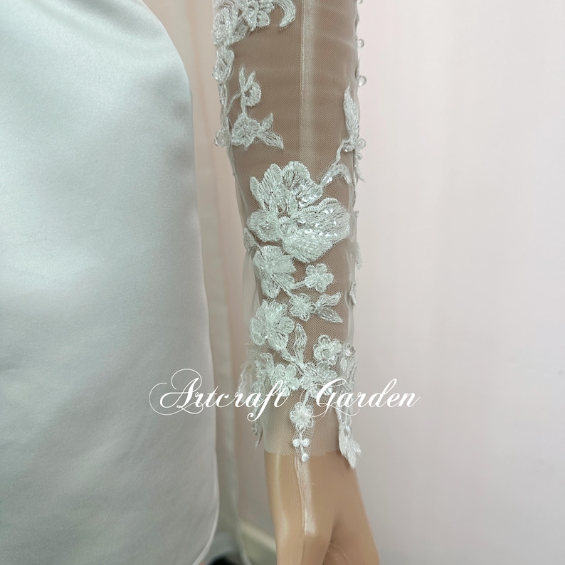sequin lace gloves