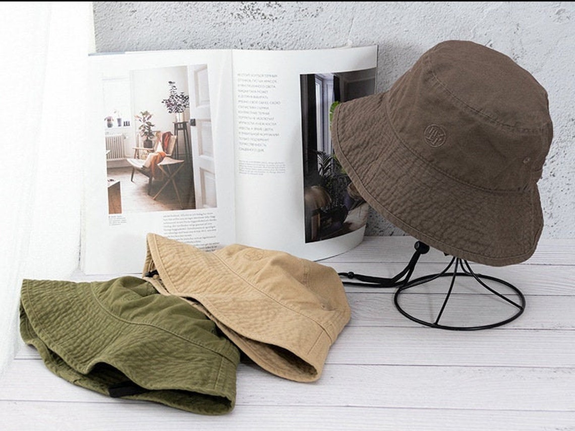 3color Washed Cotton Work Clothes Style Drawstring Etsy