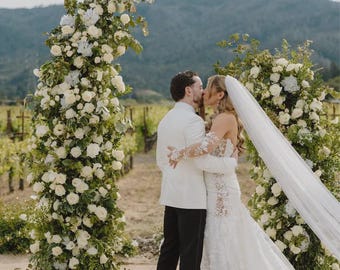 Custom 3D floral Fingless gloves,Skin tulle Wedding sleeves for bridal Vanessa Ruiz