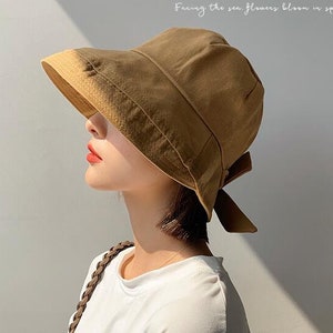 1pcs cotton back with bow comfort summer sun-proof  fashion  outing sunshade hat casual versatile face covering bucket hat 2021224