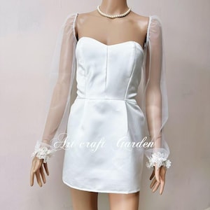 Custom black,white,ivory lace tulle bridal sleeves,detachable sleeves,wedding sleeves