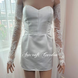 Custom super longer wedding sleeves,detachbale lace bridal sleeves ,bridal sleeves with finger ring PG