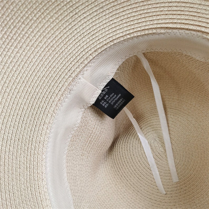57-58cm 6 C New Hepburn Style Big Brim Straw Hat Women's | Etsy