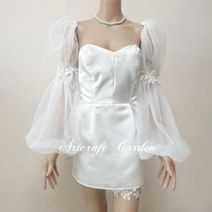 Custom puff puffy wedding sleeves,beads lace bridal sleeves,tulle sleeves,detachable sleeves