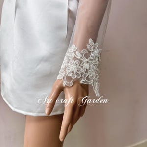 Custom black,white,ivory lace tulle bridal sleeves,detachable lace sleeves,wedding sleeves