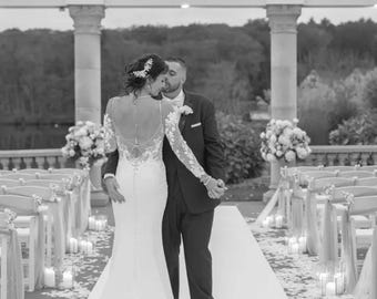 Custom Wedding Sleeves，Light ivory white and Ivory Fingerless Bridal Gloves L&W