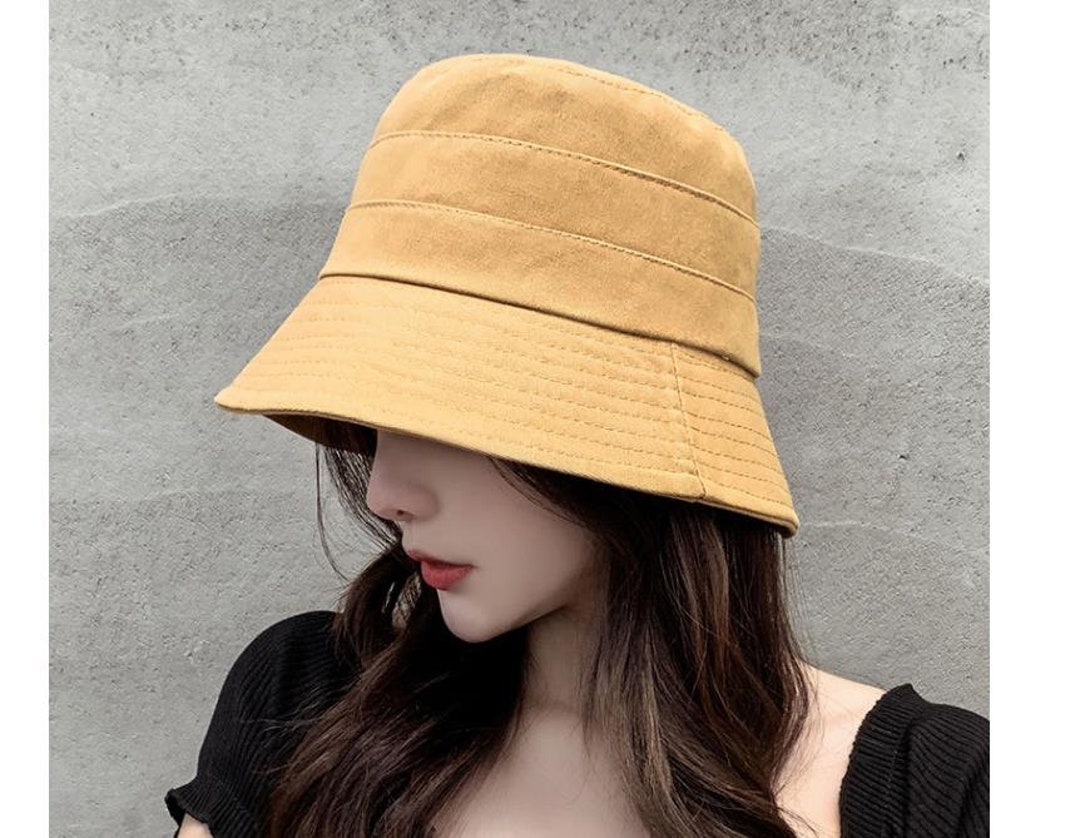 1pcs 6 Color 58-60cm Ins BIG Brim Cotton Bucket Hat Summer - Etsy