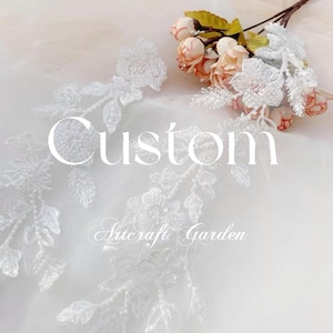 Custom puffy applique lace boho sleeves with button for bridal karissagans