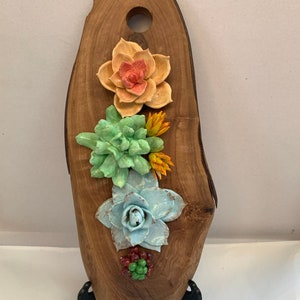 Succulent clay handmade wall art