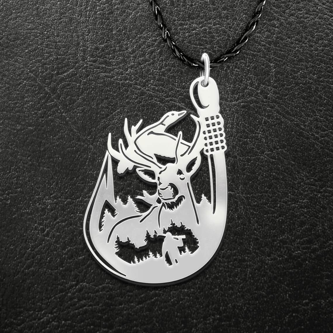 Fishing Fisherman Fishing Hook Fishing Deer Handmade 925 Etsy