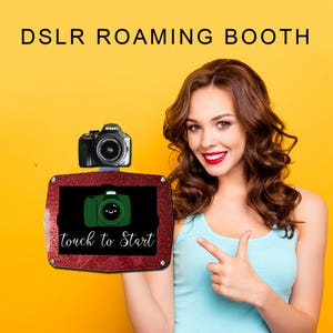 DSLR Roaming Photo Booth.  Handheld roaming selfie photo booth. iPads, Android tablets, others.