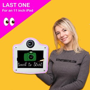 RGB DSLR Roaming Photo Booth - White.  Handheld roaming selfie photo booth. iPads, Android tablets, Canon, Nikon, Sony DSLR