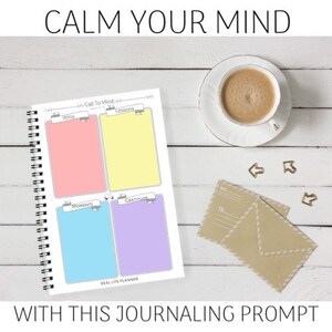 Journal prompts, reflection, daily review, journaling page, call to mind, gratitude image 1