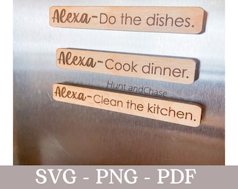 Alexa Kitchen Magnet Set SVG | Laser Cut File (Digital Download)
