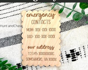 Emergency Contact Info Magnet - Fridge Magnet
