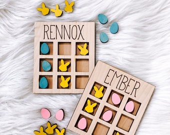 Easter Themed Tic Tac Toe Board SVG -- Laser Cut File