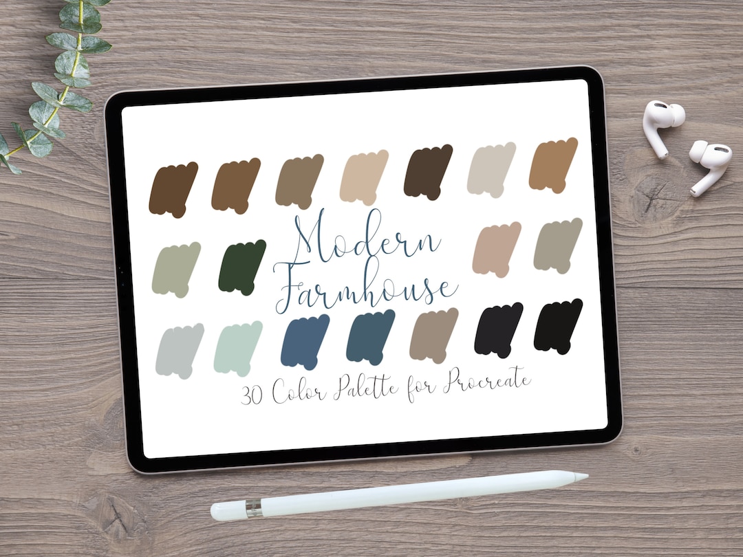 Modern Farmhouse Color Palette for Procreate (30 Colors) (digital ...