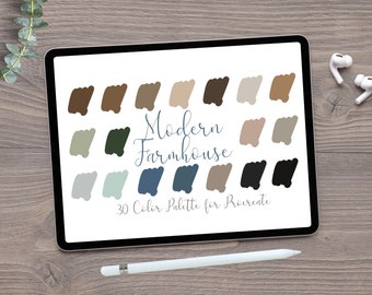 Modern Farmhouse Color Palette for Procreate (30 Colors) (Digital Download)