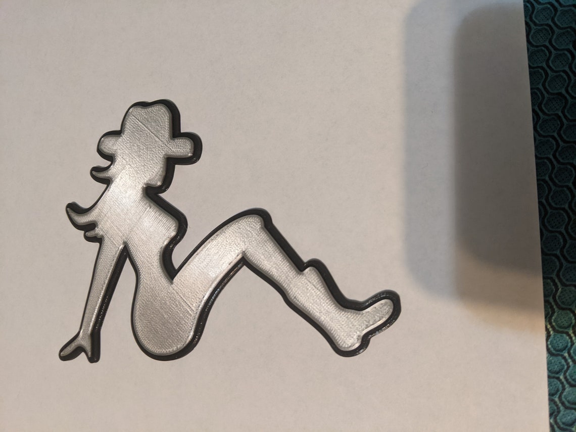 Sexy Cowgirl Silhouette Outline Emblem Mudflap Trucker Logo Etsy
