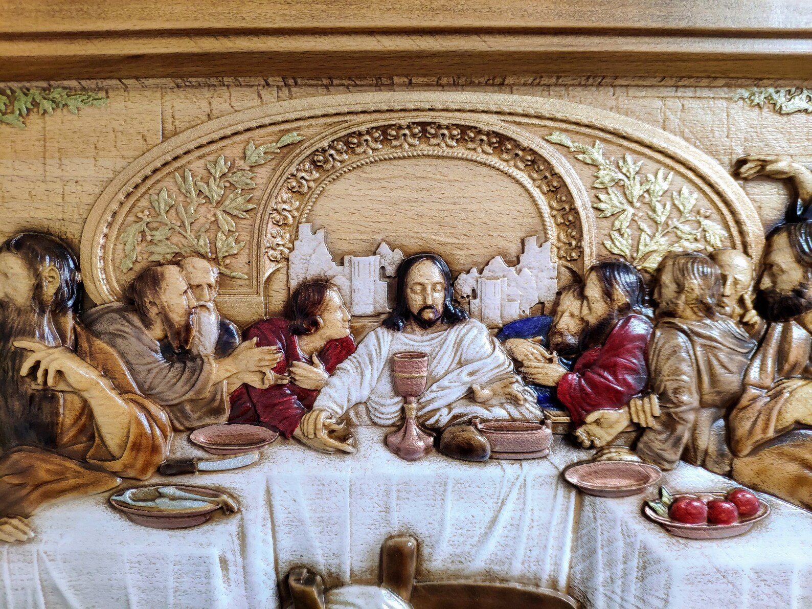 Last Supper Lords Supper Wood carving Icon Italian paints Etsy