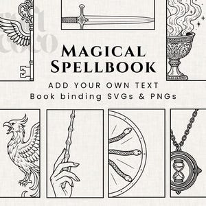 Magische Zauberbuchserie Buchbinderei INSPIRIERT SVG PNG, volle Serie (digitaler Download)