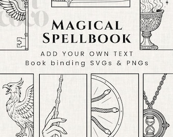 Magical Spellbook Series Bookbinding INSPIRED SVG PNG, Full Series (Digital Download)
