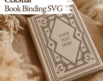 Celestial Book Binding SVG – Customizable Cosmic Journal Designs (Digital Download)