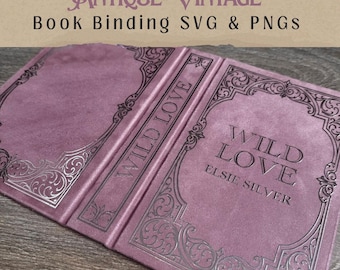Antique Vintage Book Binding SVG Files – Classic Cover & Spine Designs (SVG, PNG Bundle)