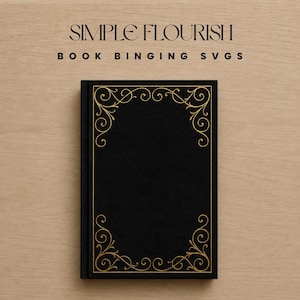 Flourish Book Cover SVG - Vintage Ornate Border Design (8x5 inches)