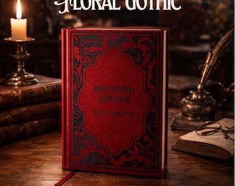 Gothic Floral Book Cover SVG, Customizable Bookbinding File, Dark Romance Book PNG (Digital Download)