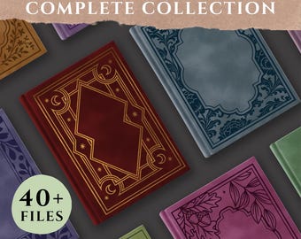 Book binding bundle SVG Set – Vintage Botanical Ornate & Floral Cover Designs, digital download