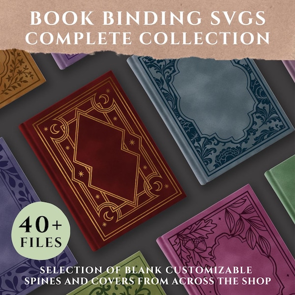 Book binding bundle SVG Set – Vintage Botanical Ornate & Floral Cover Designs, digital download